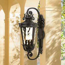 John Timberland Casa Marseille 27 1/2" High Black Outdoor Wall Light