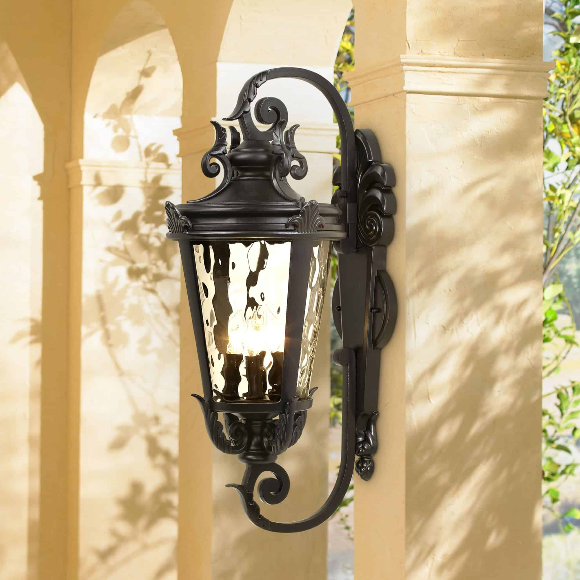 John Timberland Casa Marseille 27 1/2" High Black Outdoor Wall Light