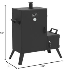 Dyna-Glo DGO1890BDC-D Wide Body Vertical Offset Charcoal Smoker, Black