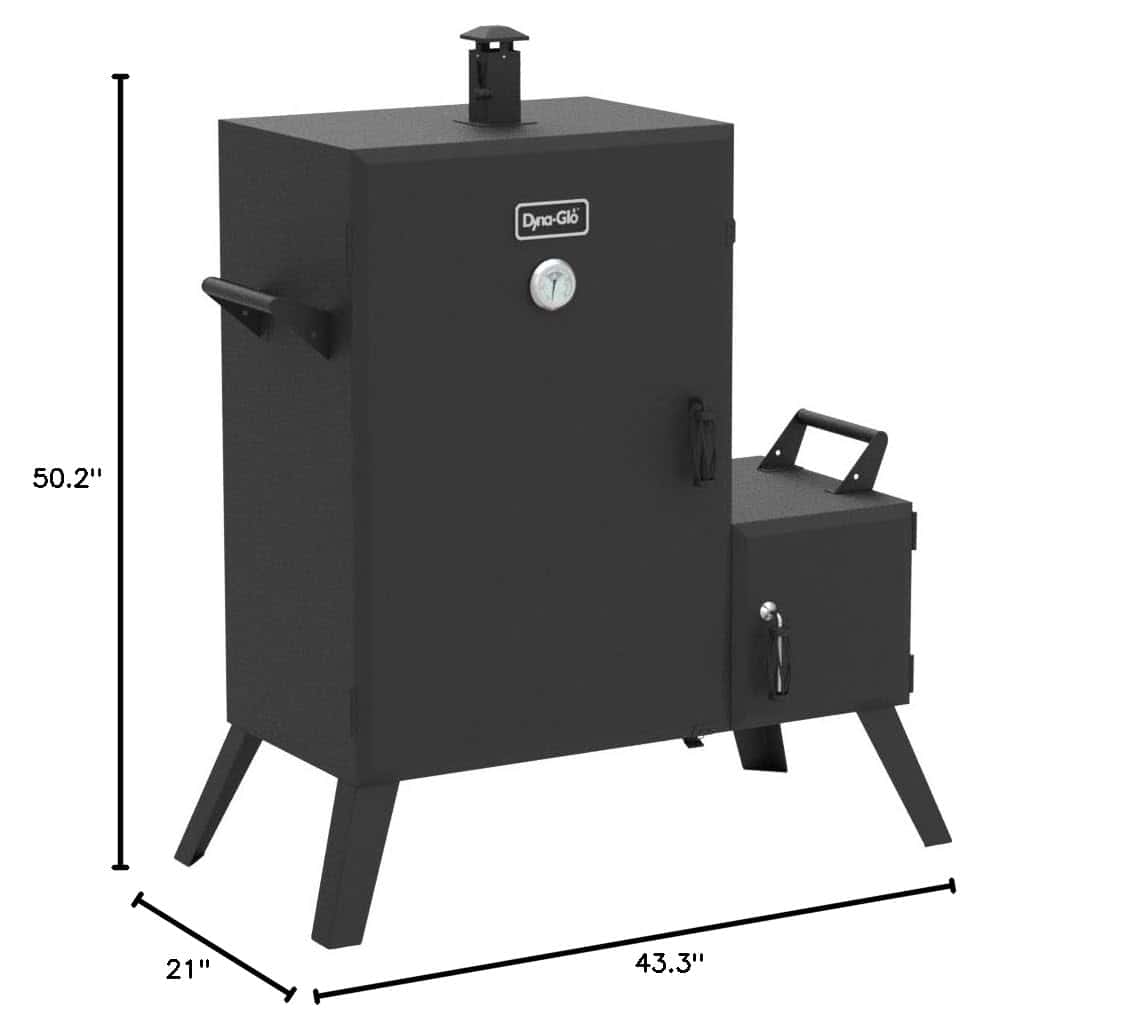 Dyna-Glo DGO1890BDC-D Wide Body Vertical Offset Charcoal Smoker, Black