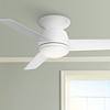 Casa Vieja 44" Marbella Breeze White Modern LED Hugger Ceiling Fan with Remote