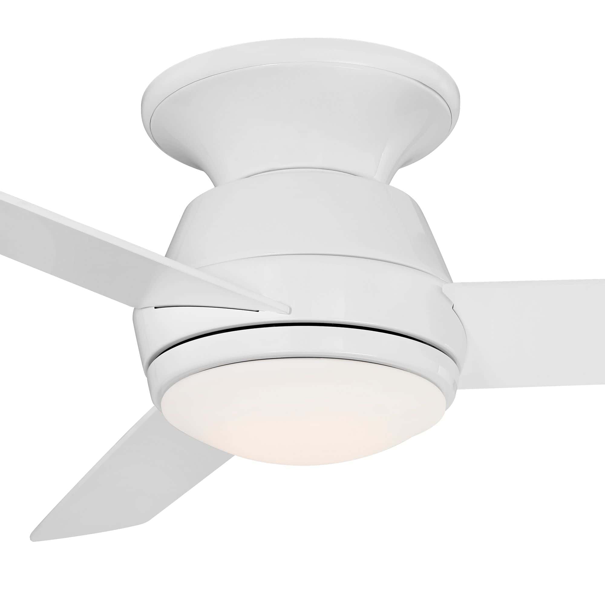 Casa Vieja 44" Marbella Breeze White Modern LED Hugger Ceiling Fan with Remote