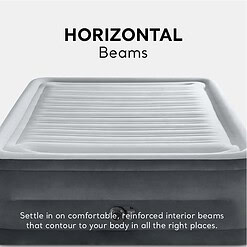 INTEX 64417ED Dura-Beam Deluxe Comfort-Plush High - Rise Air Mattress – 22in Bed Height – 600lb Weight Capacity, Grey
