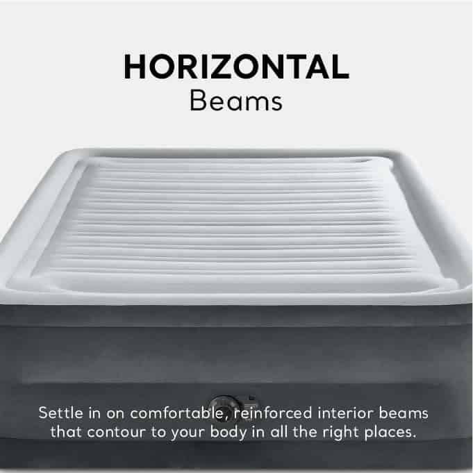 INTEX 64417ED Dura-Beam Deluxe Comfort-Plush High - Rise Air Mattress – 22in Bed Height – 600lb Weight Capacity, Grey