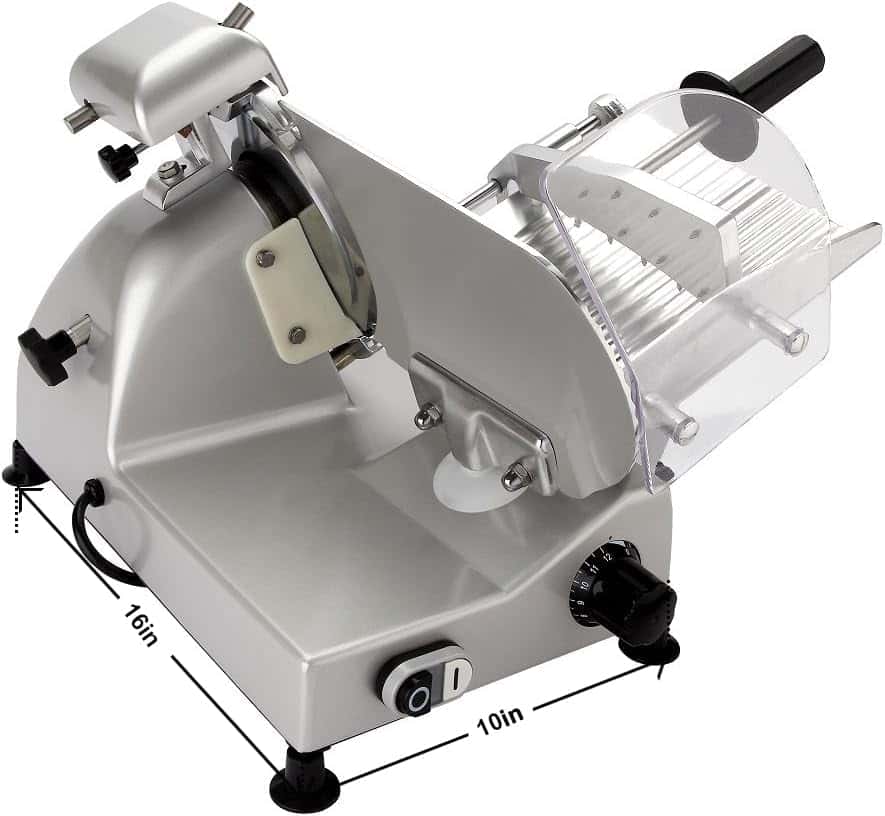 BESWOOD 10" Premium Chromium-plated Steel Blade Electric Deli Meat Cheese Food Slicer Commercial