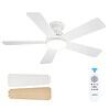 addlon Ceiling Fans with Lights, 42 Inch Low Profile Ceiling Fan with Light And Remote Control, White