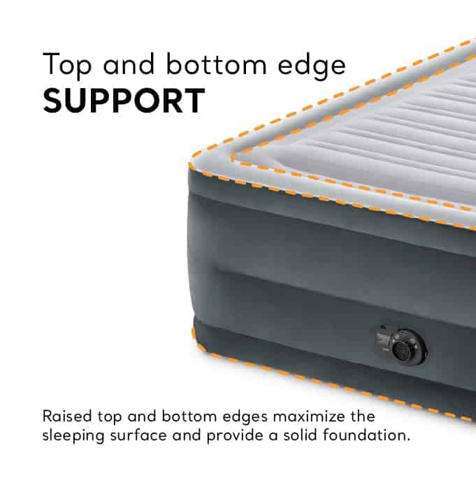 INTEX 64417ED Dura-Beam Deluxe Comfort-Plush High - Rise Air Mattress – 22in Bed Height – 600lb Weight Capacity, Grey