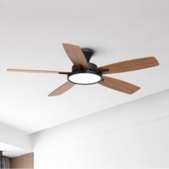 TALOYA 52 inch Ceiling Fans with Lights,Remote Control Multifunctional Quiet Fan, Black