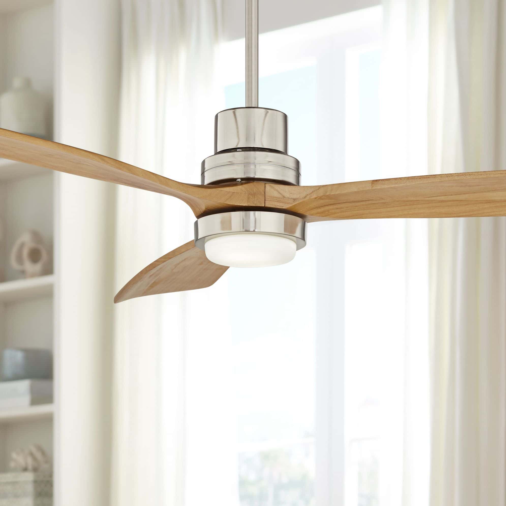 Casa Vieja 52" Casa Delta DC Brushed Nickel CCT LED Ceiling Fan with Remote