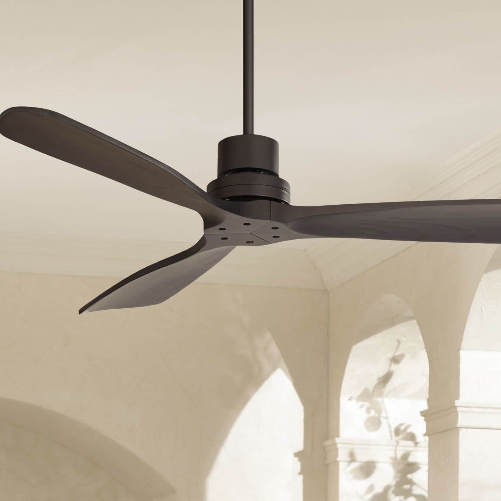 Casa Vieja 52" Casa Delta DC Matte Black Outdoor Ceiling Fan with Remote