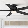 Casa Vieja 52" Grand Palm Black Damp Rated LED Hugger Fan with Remote
