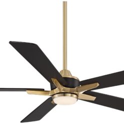 Casa Vieja Vegas Nights Soft Brass Black LED Remote 52