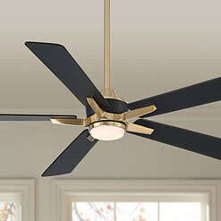 Casa Vieja Vegas Nights Soft Brass Black LED Remote 52