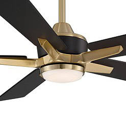 Casa Vieja Vegas Nights Soft Brass Black LED Remote 52