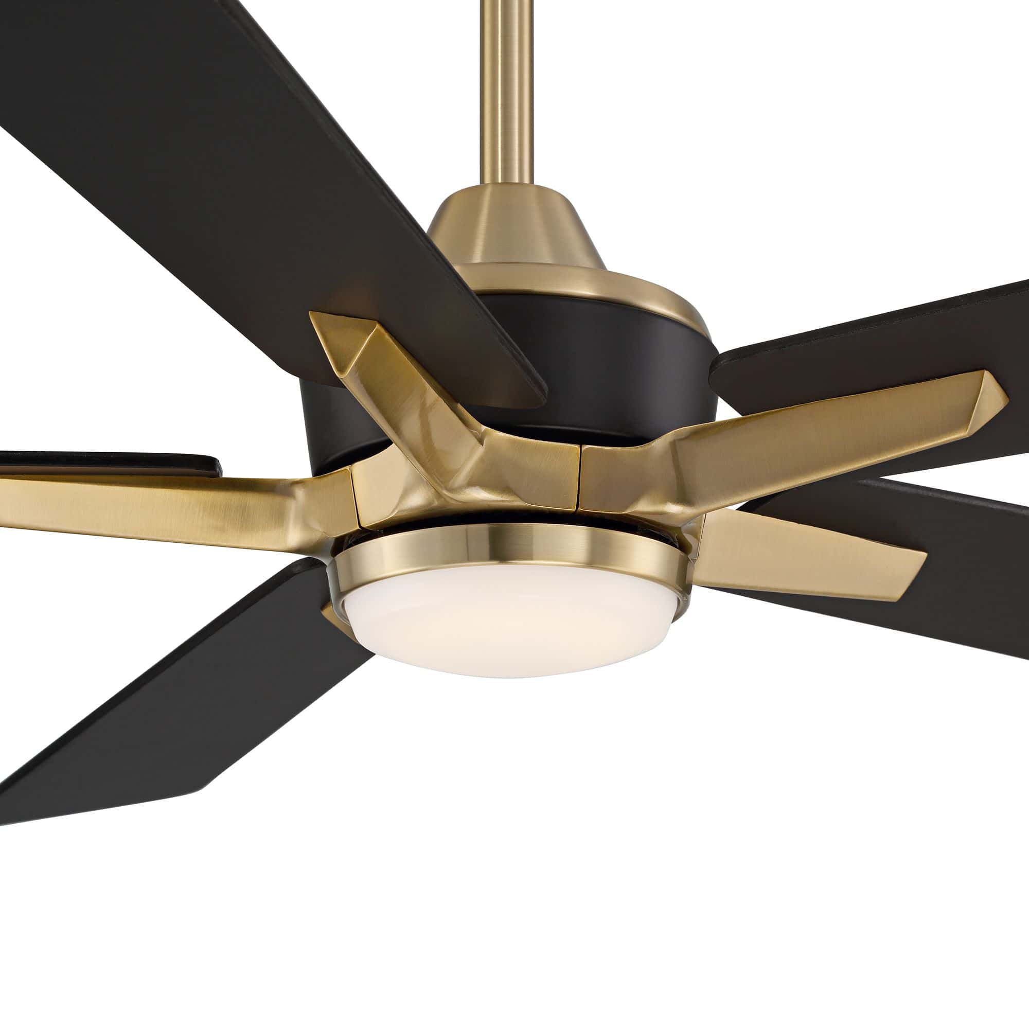 Casa Vieja Vegas Nights Soft Brass Black LED Remote 52" Ceiling Fan