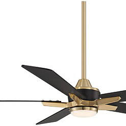 Casa Vieja Vegas Nights Soft Brass Black LED Remote 52