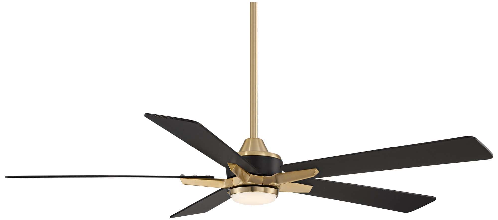 Casa Vieja Vegas Nights Soft Brass Black LED Remote 52" Ceiling Fan