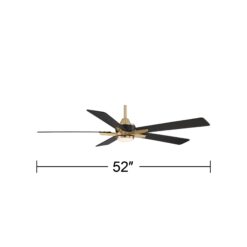 Casa Vieja Vegas Nights Soft Brass Black LED Remote 52