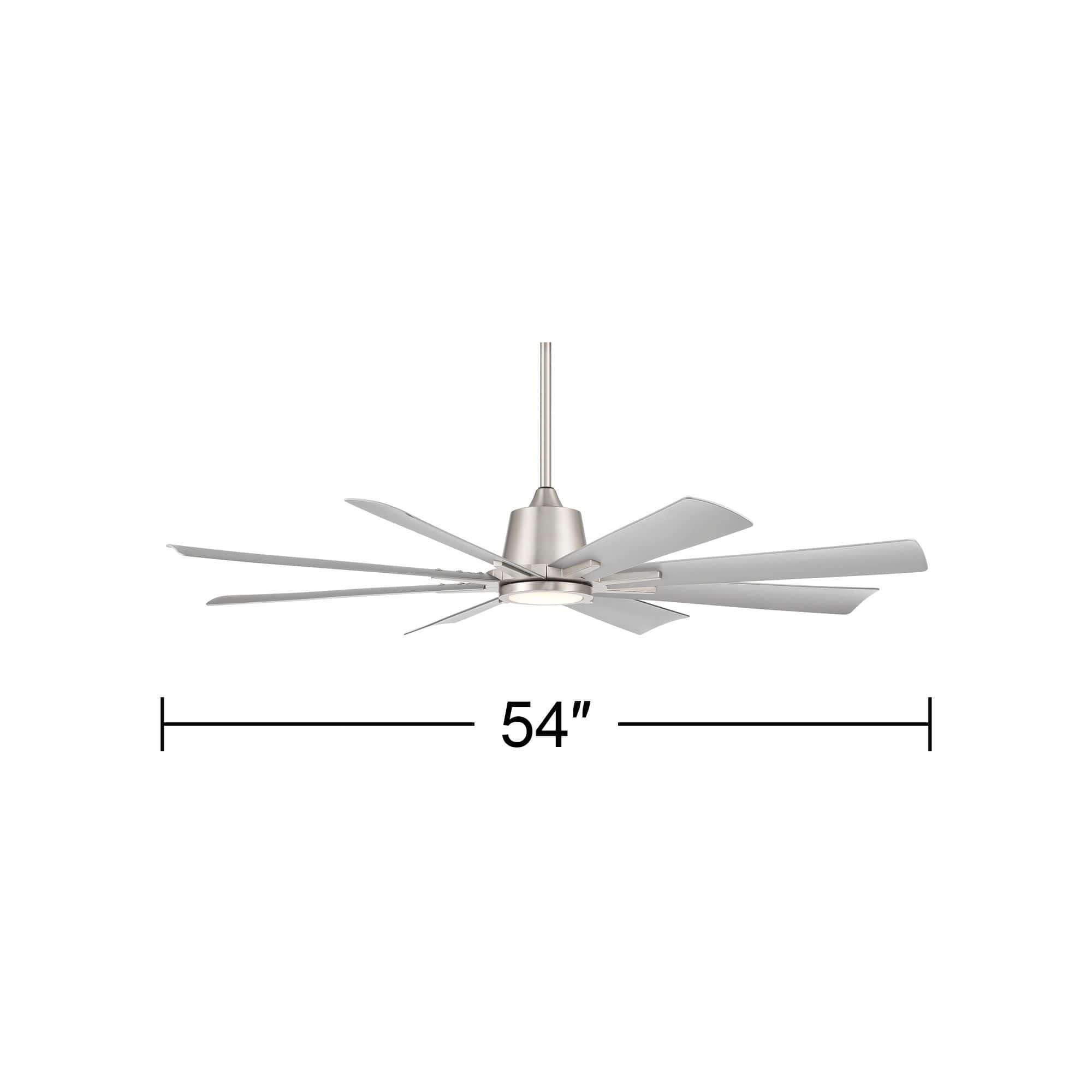 Casa Vieja 54" Casa Vieja Inspirit Brushed Steel Damp LED Remote Ceiling Fan