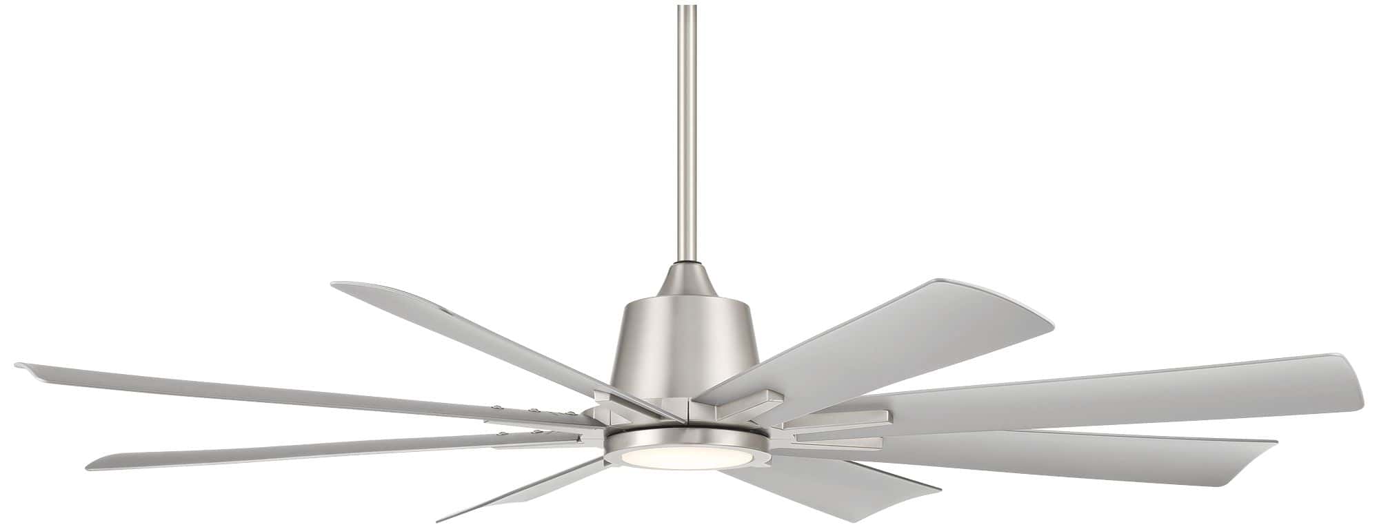 Casa Vieja 54" Casa Vieja Inspirit Brushed Steel Damp LED Remote Ceiling Fan
