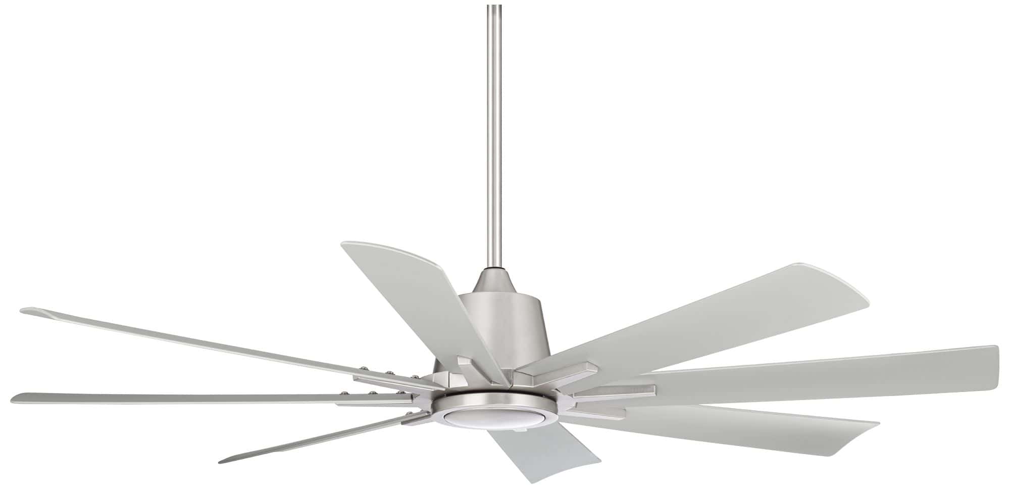 Casa Vieja 54" Casa Vieja Inspirit Brushed Steel Damp LED Remote Ceiling Fan