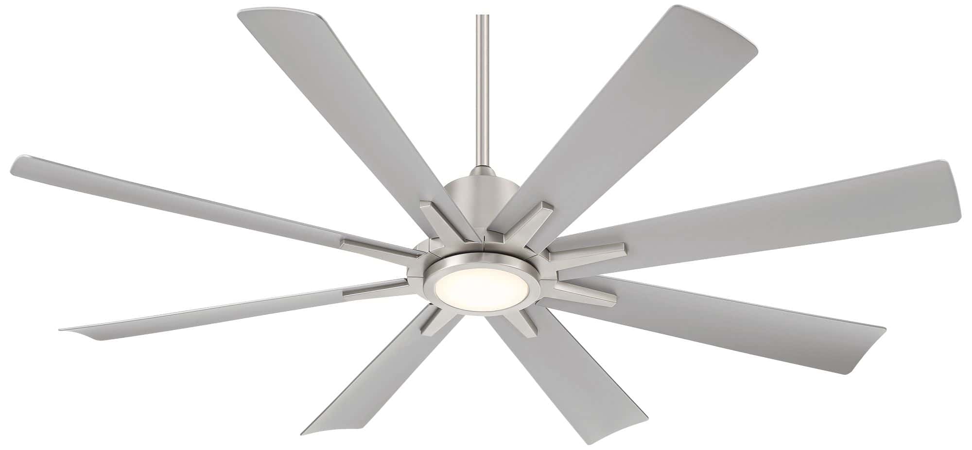 Casa Vieja 54" Casa Vieja Inspirit Brushed Steel Damp LED Remote Ceiling Fan