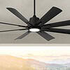 Casa Vieja 54" Inspirit Matte Black LED Damp Remote Ceiling Fan