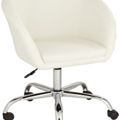 55 Downing Street Nash Creme Faux Leather Modern Adjustable Office Chair