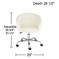 55 Downing Street Nash Creme Faux Leather Modern Adjustable Office Chair