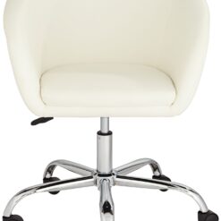 55 Downing Street Nash Creme Faux Leather Modern Adjustable Office Chair