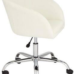 55 Downing Street Nash Creme Faux Leather Modern Adjustable Office Chair