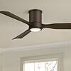 Casa Vieja 56" Keel Emperial Bronze LED Damp Remote Hugger Ceiling Fan
