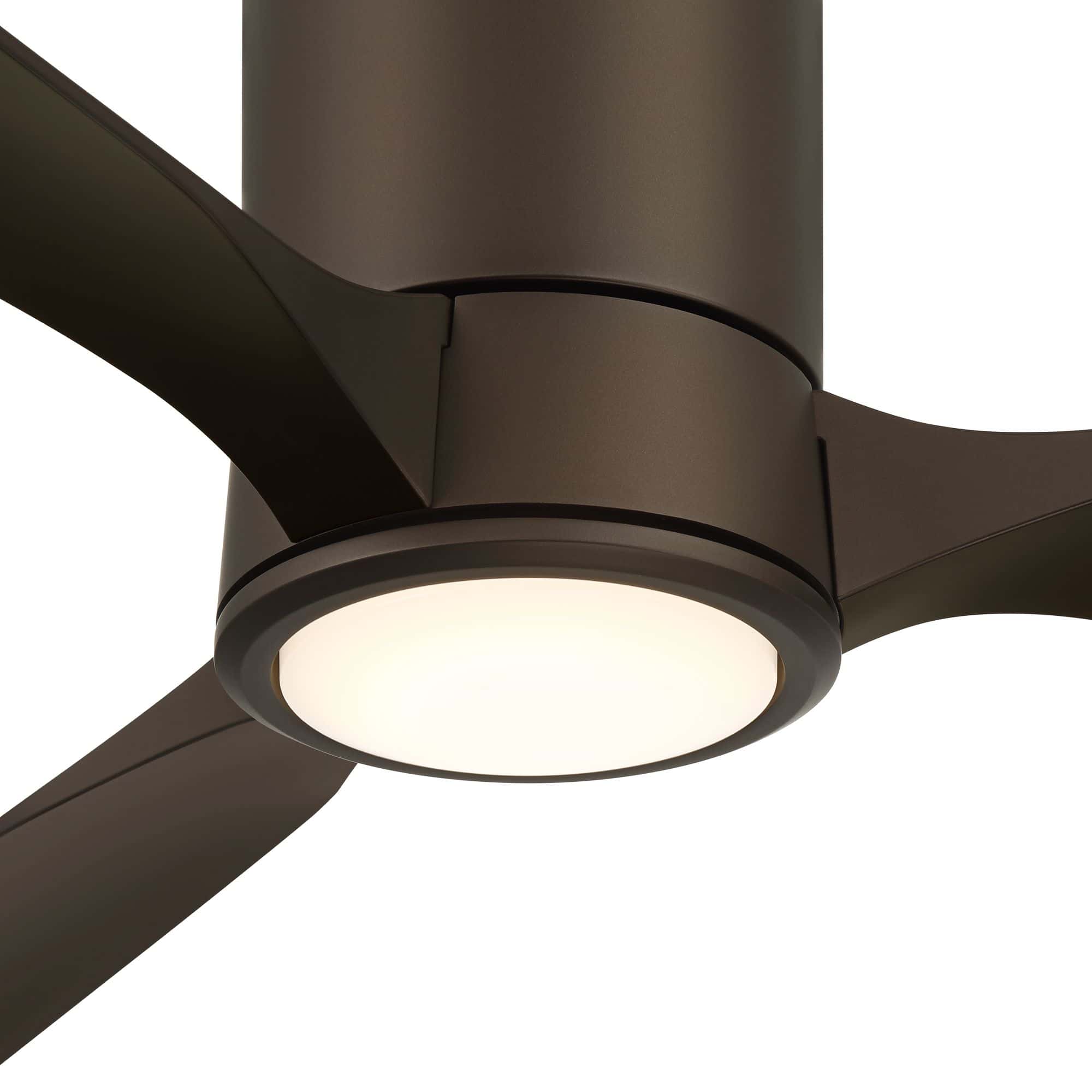 Casa Vieja 56" Keel Emperial Bronze LED Damp Remote Hugger Ceiling Fan