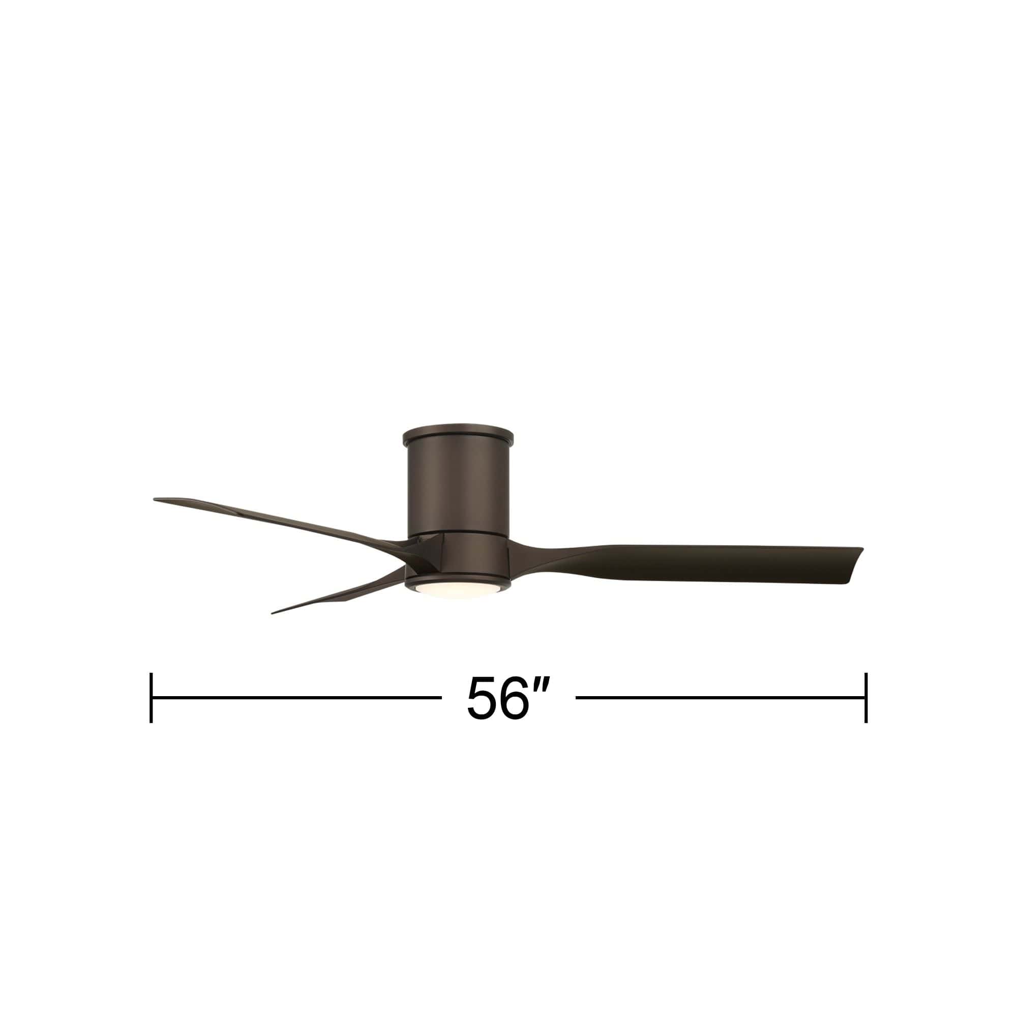 Casa Vieja 56" Keel Emperial Bronze LED Damp Remote Hugger Ceiling Fan