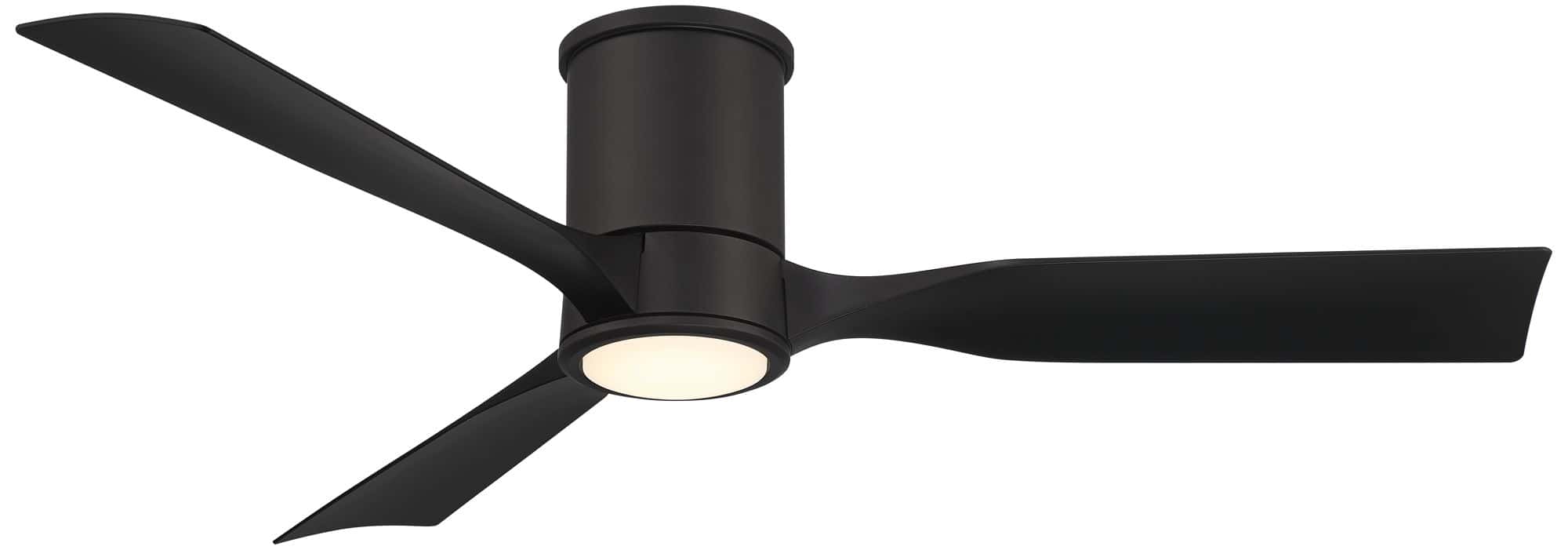 Casa Vieja 56" Keel Matte Black LED Damp Remote Hugger Ceiling Fan