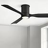Casa Vieja 56" Keel Matte Black LED Damp Remote Hugger Ceiling Fan