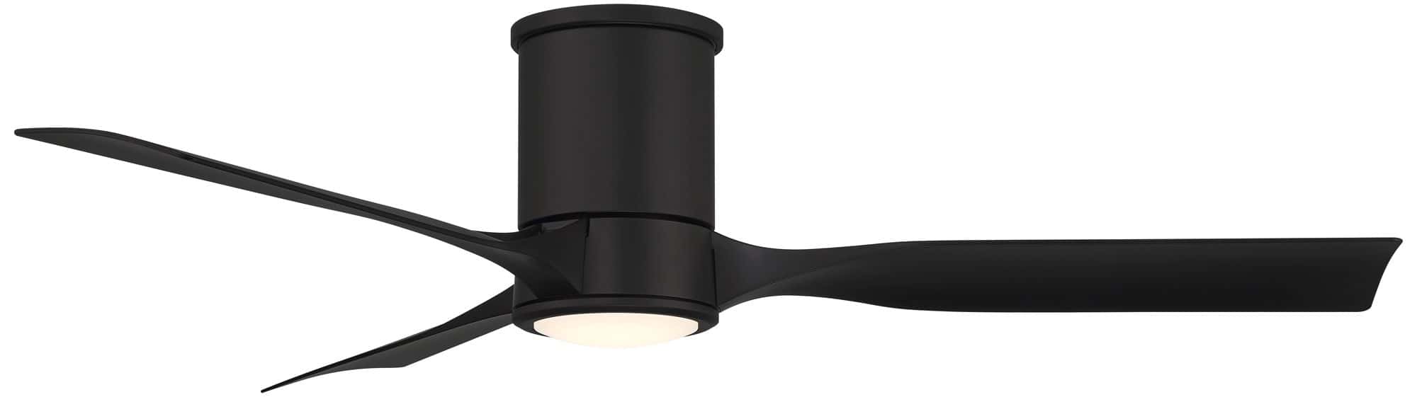 Casa Vieja 56" Keel Matte Black LED Damp Remote Hugger Ceiling Fan