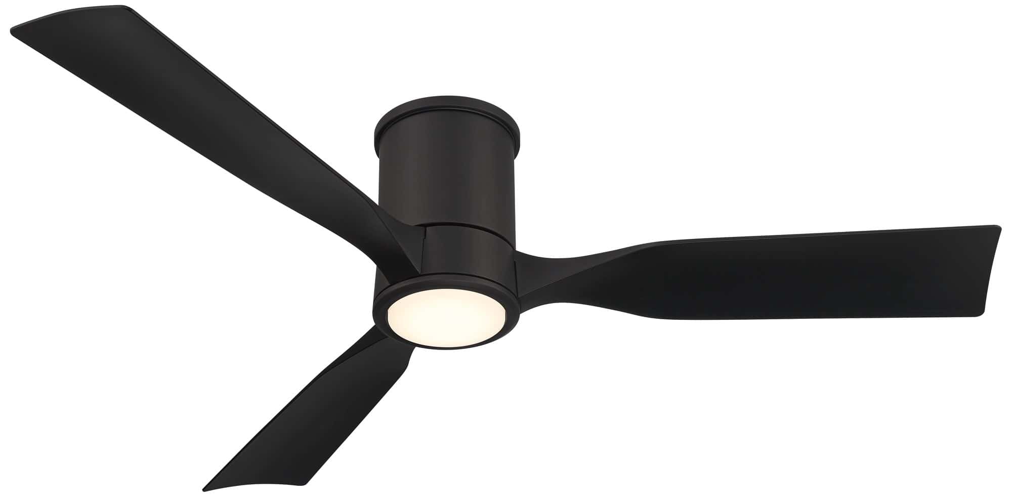 Casa Vieja 56" Keel Matte Black LED Damp Remote Hugger Ceiling Fan