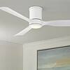 Casa Vieja 56" Casa Vieja Keel Matte White LED Damp Remote Hugger Ceiling Fan