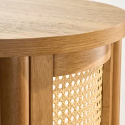 Better Homes & Gardens Springwood Caning Side Table, Light Honey Finish