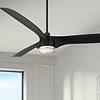 Casa Vieja 60" Artistry Matte Black LED Damp Ceiling Fan with Remote