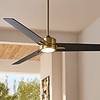Casa Vieja Monte Largo Soft Brass LED Ceiling Fan 60" with Remote Control