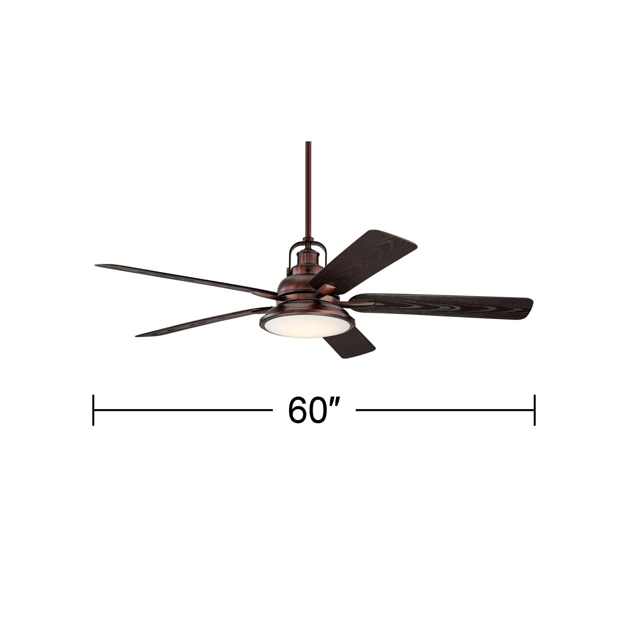 Casa Vieja 60" Wind and Sea Bronze Finish LED Outdoor Ceiling Fan with Remote