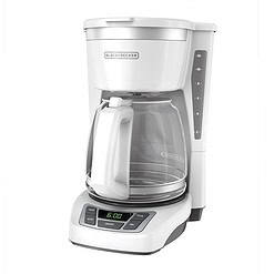 BLACK+DECKER CM1160W 12-Cup Digital Coffee Maker, Programmable, Washable Basket Filter, White