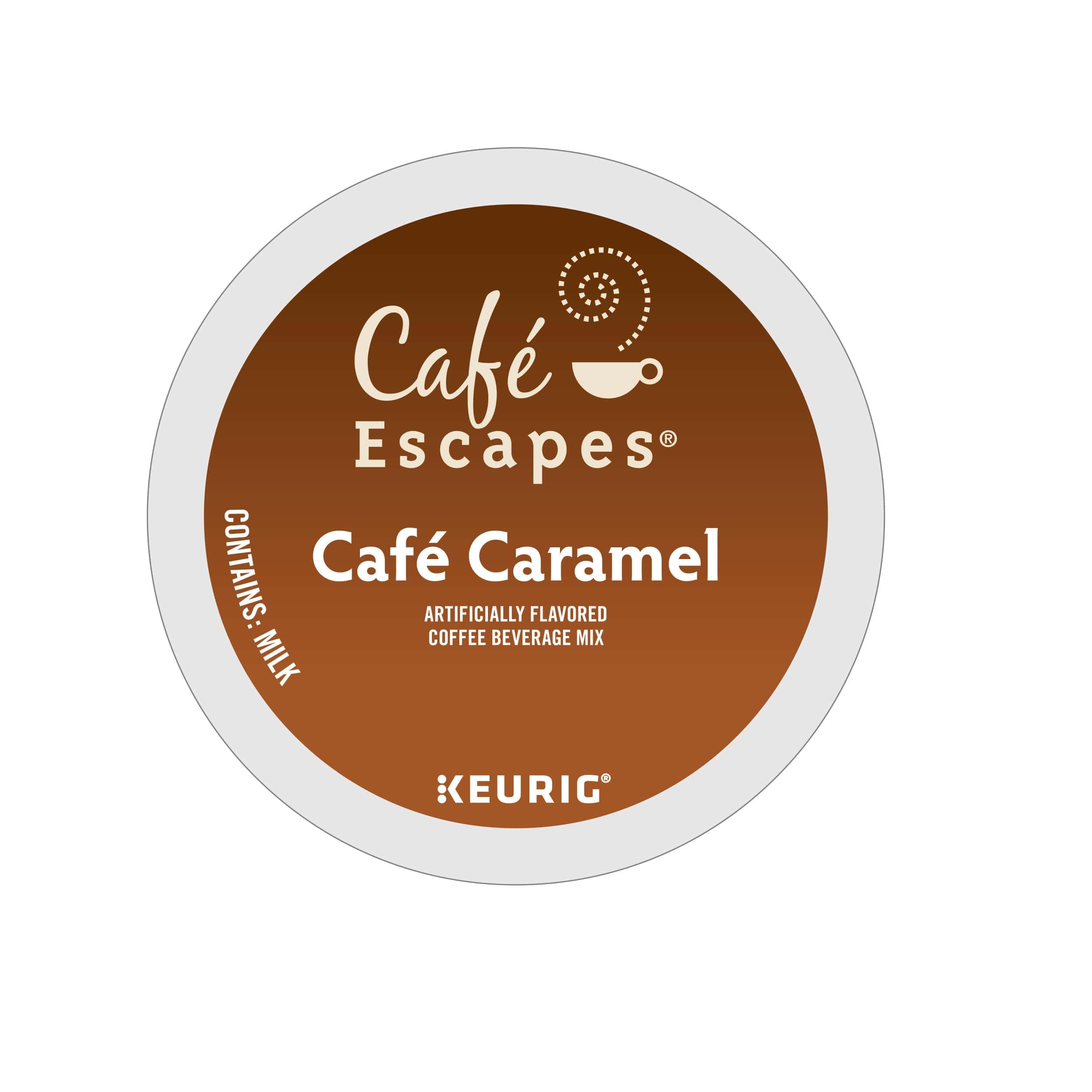 Cafe Escapes Cafe Caramel Keurig Single-Serve K-Cup Pods, 72 Count (6 Packs of 12)