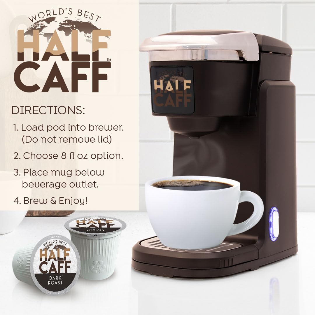 World's Best Half Caff Dark Roast Coffee 100ct. Solar Energy Produced Recyclable Single Serve Dark Roast Coffee Pods - Image 2
