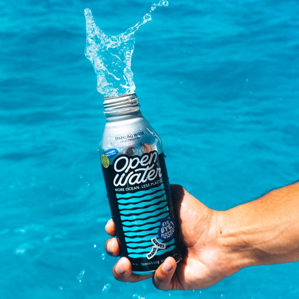 Open Water Sparkling Bottled Water with Electrolytes in 16-oz Aluminum Bottles (6 Cases, 72 bottles - Sparkling) | BPA-free and Eco friendly - Image 4