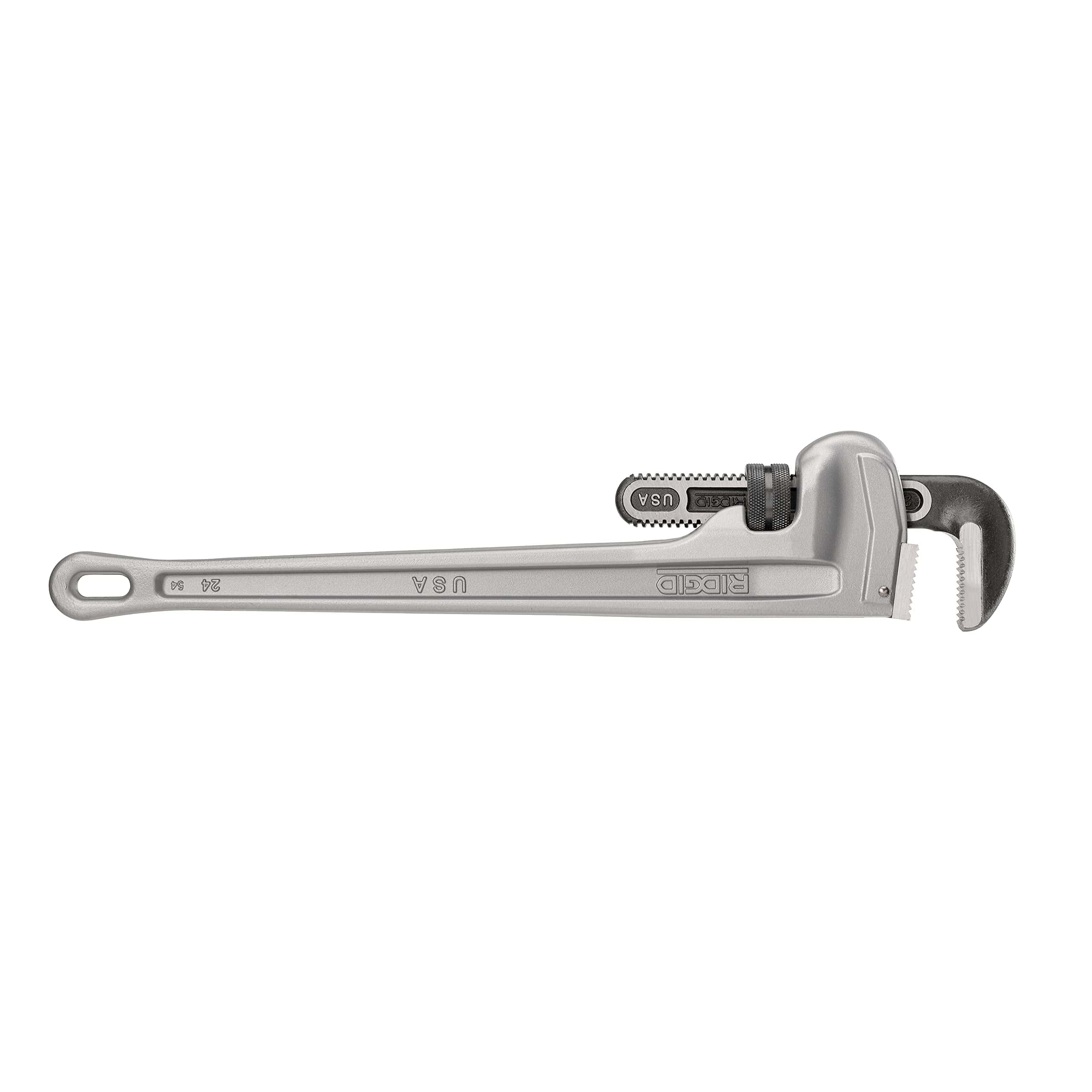 RIDGID 31105 Model 824 Aluminum Straight Pipe Wrench, 24-inch Plumbing Wrench, grey
