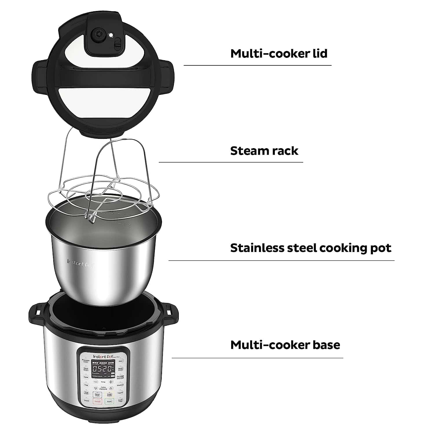 Instant Pot Duo Plus 9-in-1 Electric Pressure Cooker, Includes App With Over 800 Recipes, Stainless Steel, 6 Quart
