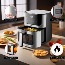 ASZ Compact 5 qt Air Fryer with Window, Non-Stick, 1400W